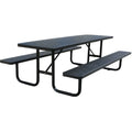 Outdoor 72 Inch 96 Inch Commercial Perforated Metal Picnic Table Garden Furniture Steel Dining Table Outside Patio Cafe Table