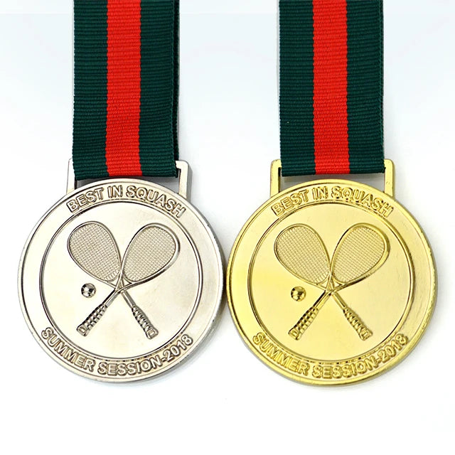 No Minimum Blank Medals and Ribbons for Sale Competition Champion Sports Award Custom Gold Silver Bronze Metal Badminton Medal