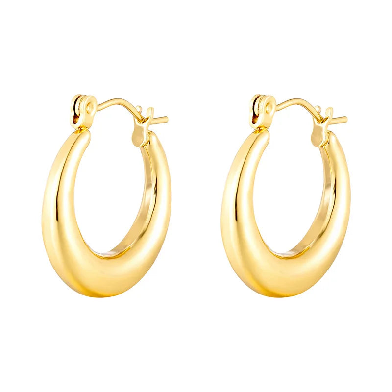 Custom 14K 18K Gold Plated Stainless Steel Women Butterfly Pearl Hoop Earrings Set Fashion Jewelry Clip on Stud Drop Earrings