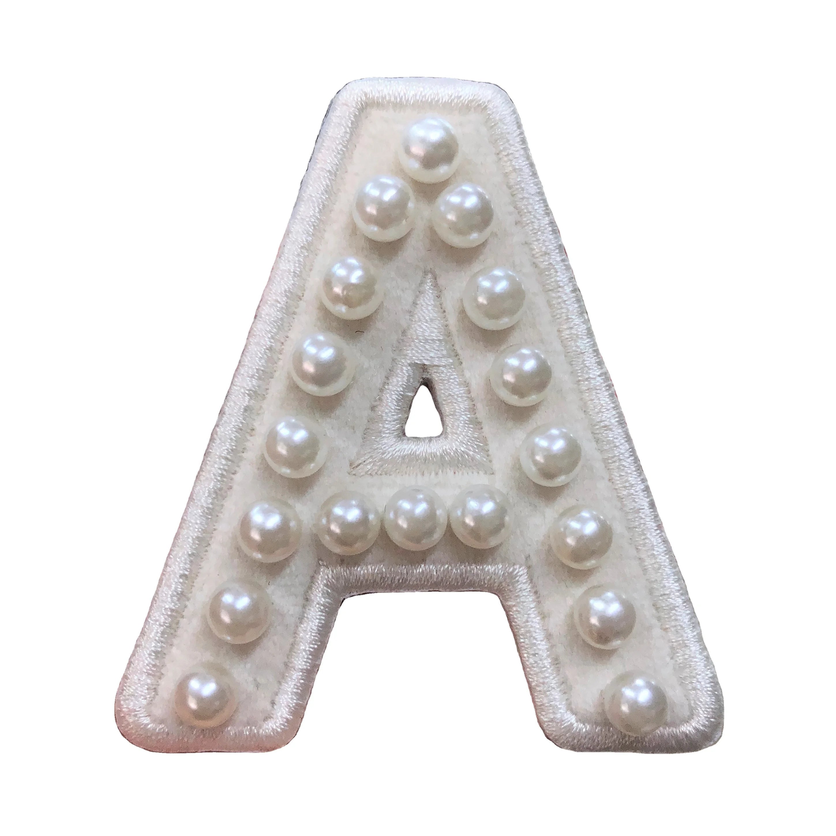 Clothing  Labels 0-9 Number Iron-On Patches  Pearl Rhinestone Embroidered Appliques for DIY Sew-On Cloth Projects