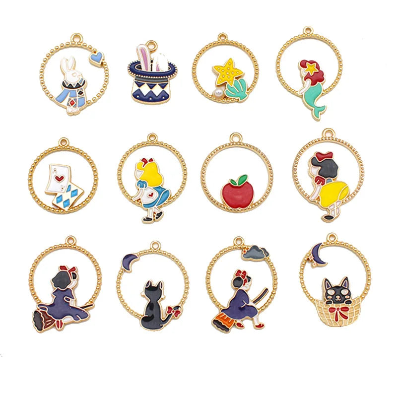 Princess Squirrel and Nuts Alloy Lucky Charms Pendants or Necklace Bracelet Earrings Pendant Jewelry Making Handicraft Products