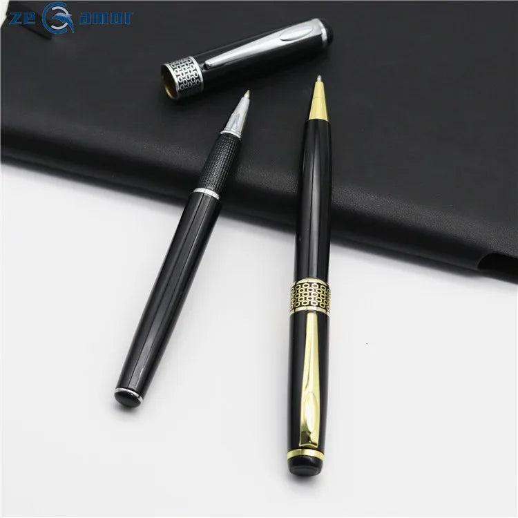 Zeamor Canetas Heavy Luxury logo Customized Gifts Black Twist Carbon Fiber Mate Metal parker Roller Ball Pens