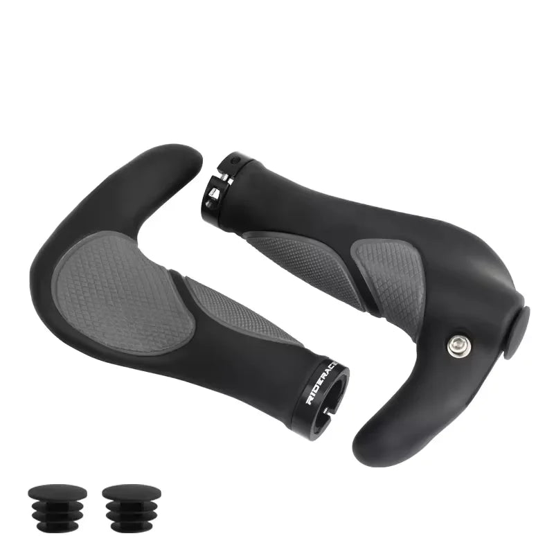 RIDERACE Grips TPR Rubber Integrated Aluminium Alloy Single Locking Bike Handlebar Cover Anti-Skid Shock Absorption Cycling Grip