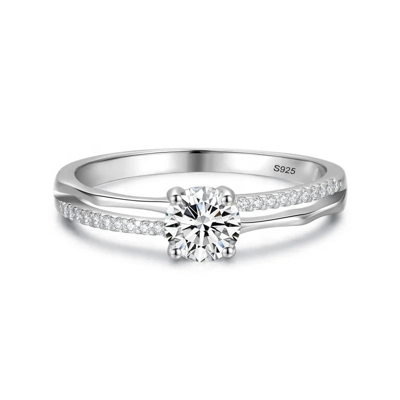 JZ1374 Wholesale Custom Classic Luxury Style Wedding Rings Rhodium Plated 925 Silver Ring Trendy Jewelry Women Ring for Women