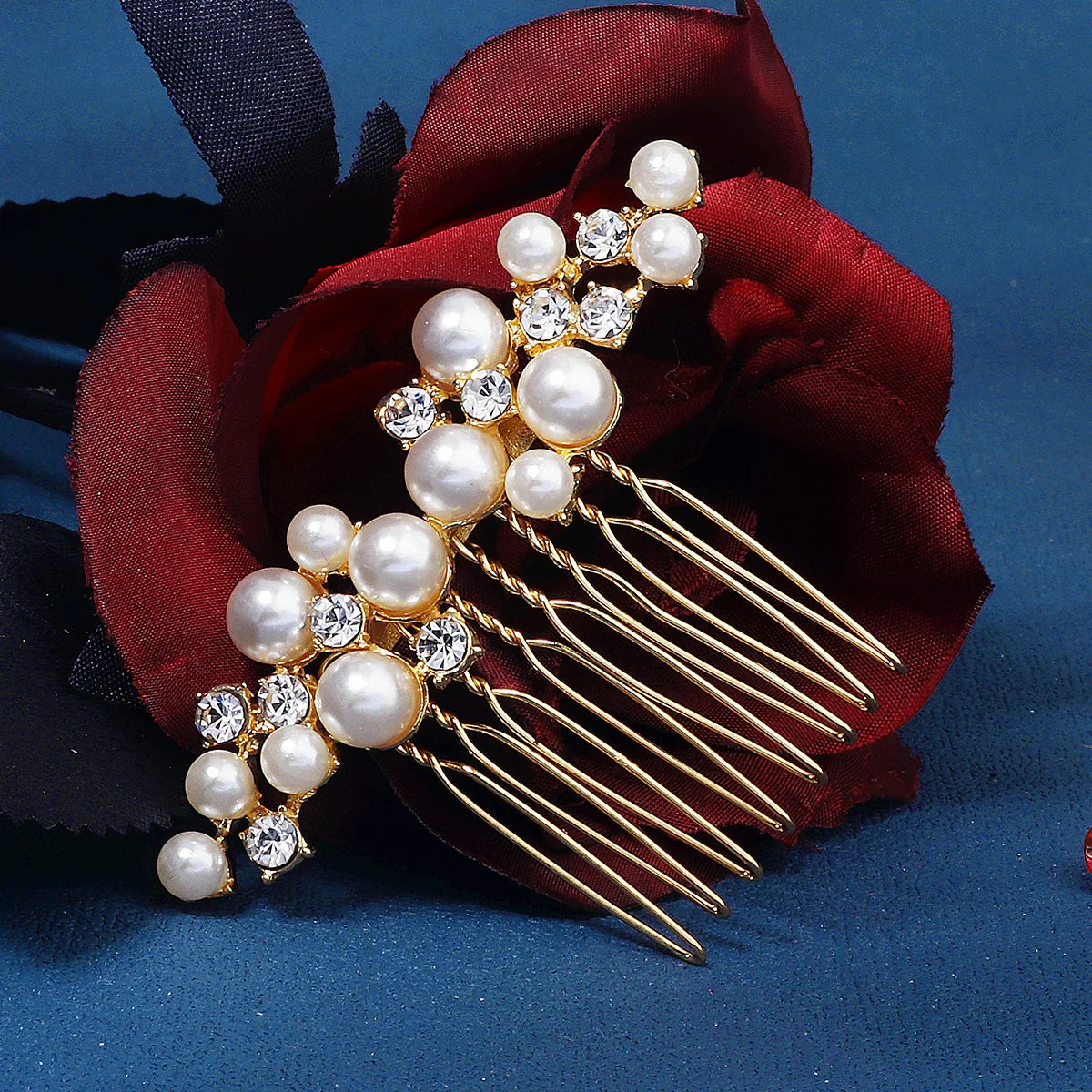 Miallo Wholesale Alloy Rhinestone Pearl Bridal Hair Comb Wedding Hair Headpiece
