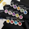 Pass Diamond Tester 6.5mm 1CT Moissanite Gold Plated Earrings Purple Blue Yellow Green Garnet Earring Stud 925S