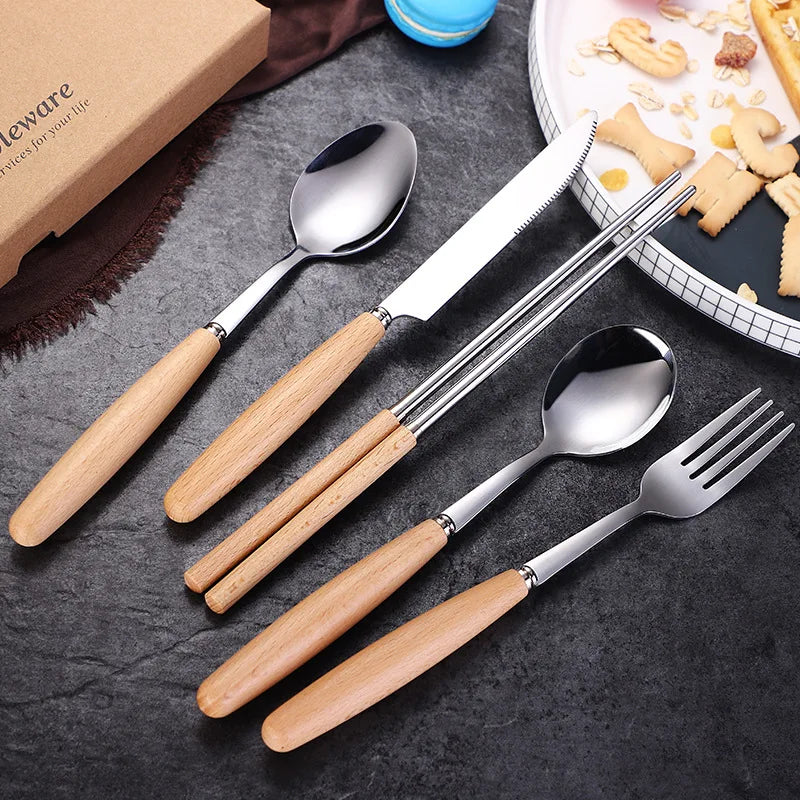 Wood Handle Cutlery Set