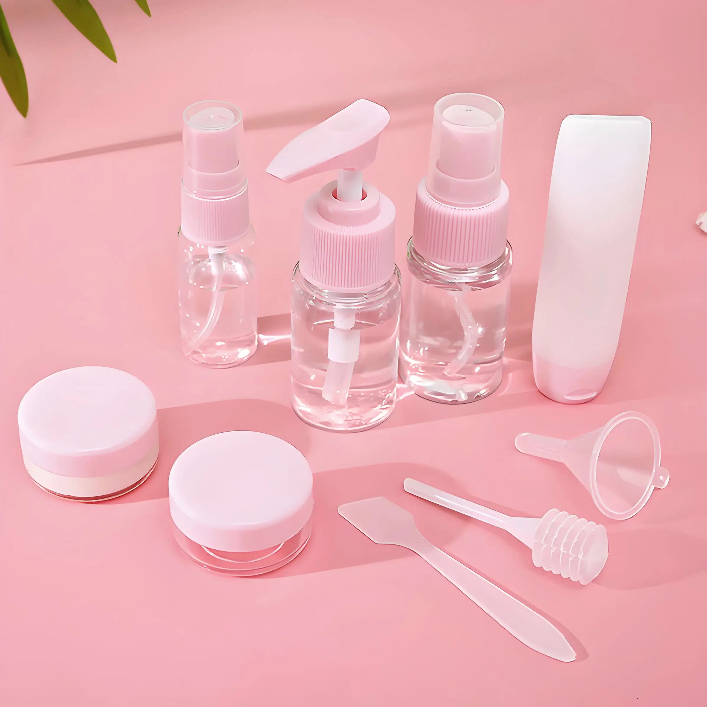 Hot Sale 11-Piece Travel-Friendly Makeup Organizer Set Plastic Lotion Perfume Bottle Convenient Toiletries On-The-Go Cosmetic