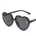 Custom Logo Shiny Heart Kids Bee Sunglasses Transparent Colorful PC Frame for Play and Photos for Children