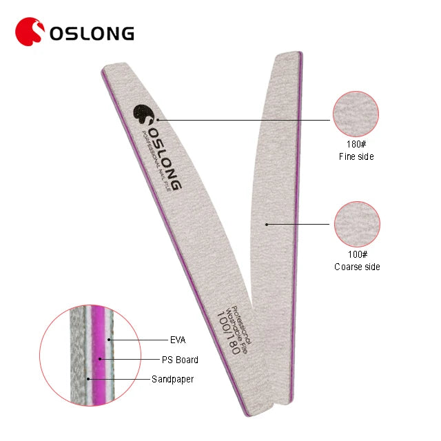 Customize LOGO Wooden Emery Board 80/80 100/180 Salon Manicure Tool Zebra Nail File for Natural Nails