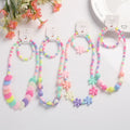 Cute Candy Colored Plastic Necklace Children Jewelry Set Little Girls Bead Necklace Bracelet Set