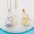 P011003 DIY 6-8mm Natural Freshwater Pearl Pendant Accessory 925 Sterling Silver Engagement Jewelry Necklace for Women