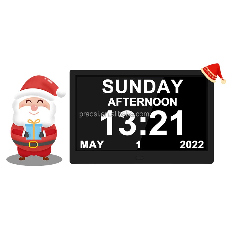 Photo Music Video Play Digital Calendar Day Clock 2 in 1 Dementia Clock 7" 10" Inch With Dutch Germany Finnish English Languages