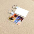 Double Sided Printable Sublimation FRP Plastic Keychains Blank Rectangle 40x60mm Key Rings Keychain Holder