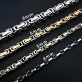 Titanium Steel Necklace Hiphop Style Stainless Steel Chain Necklace Bracelet 4mm 5mm 6mm 8mm