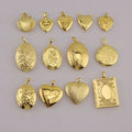 CZ8776 Jewelry Supplies 18k Gold Plated Vintage Style Oval Heart Round Secret Message Book Picture Photo Locket Pendants