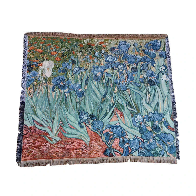 Camping Blanket Custom Woven Tapestry Blanket Famous Painting  Custom Size Throw Blanket Rug