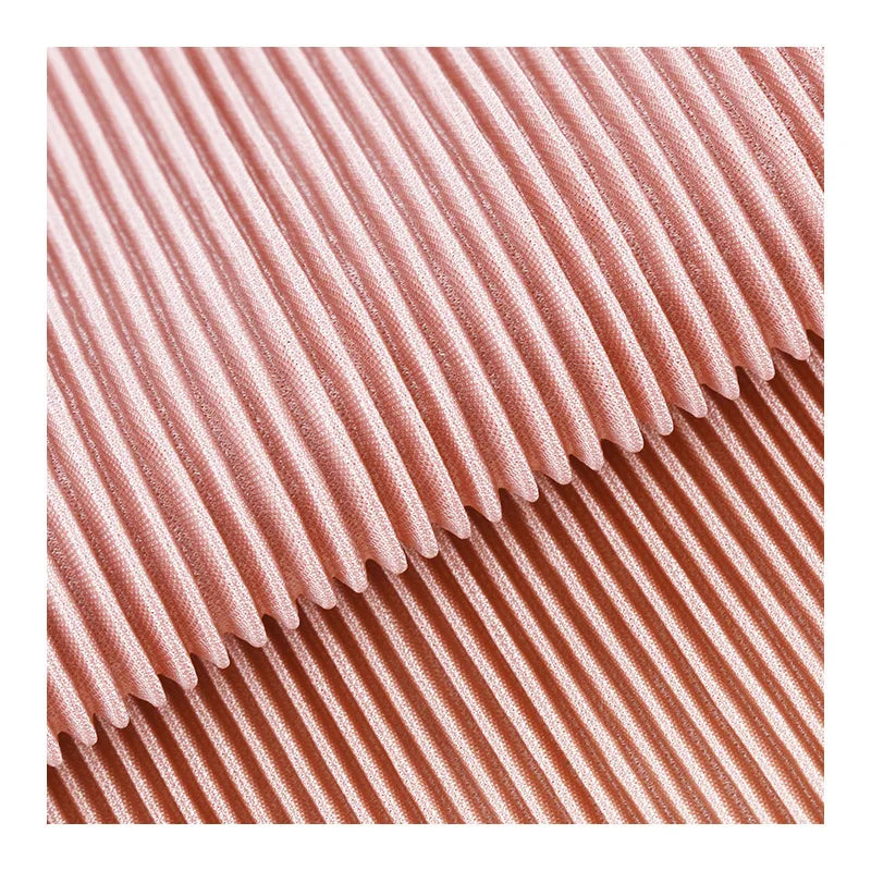 Factory Wholesale Soft Touch Polyester Knitted Jersey Pleated Fabric Plain Design Women's Fashion Loose Pants Wedding Curtain