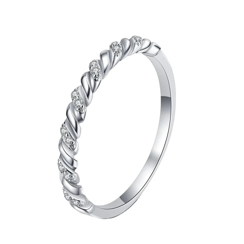 Stackable Custom Fine Jewelry Engagement Rings for Women White Gold Plated 925 Sterling Silver VVS1 Moissanite Ring