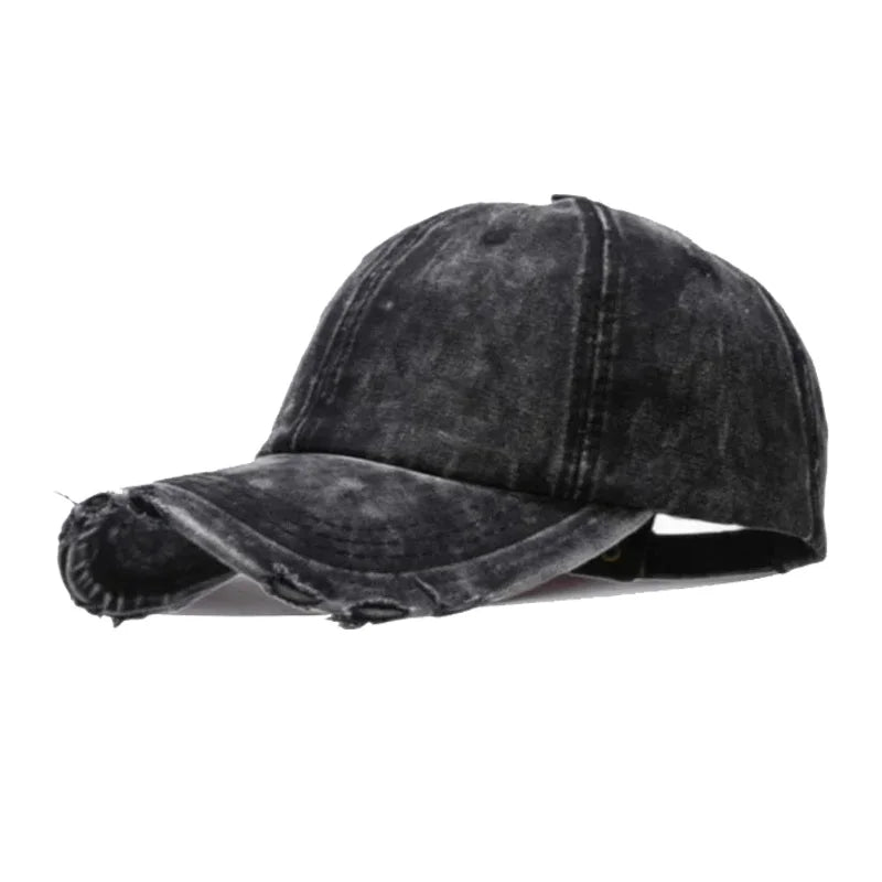 Custom Embroidered Logo Retro Vintage Unstructured Waterproof Sporty Baseball Cap Adjustable 6-Panel Dad Hat Washed Denim Cotton