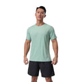 Quick-drying Solid Woven Men's Summer O-Neck Sports T-shirt 240 Grams Short Outdoor Marathon Running Workout Elastic Breathable