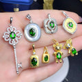 Hot Popular 925 Sterling Silver Micro Pave CZ 18K Gold Plated Natural Diopside Animal Inspired Jewelry Necklace for Engagement