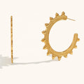 Dingran Exaggerated Large Earrings Bohemian Earrings Gold Plated Stainless Steel Engraved Hoop Earrings