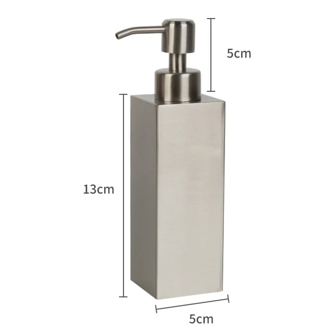 250ml Stainless Steel Square Foam Liquid Soap Pump Dispenser Hand Dish Lotion Dispenser for Hotel Kitchen & Bathroom Countertops