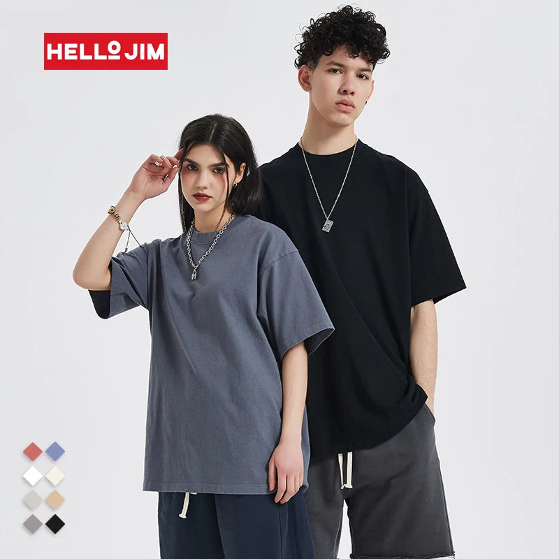 Custom O Neck Heavyweight T-shirt Unisex 100% Cotton Tshirt Streetwear Blank Cotton Heavy Oversiz t Shirt