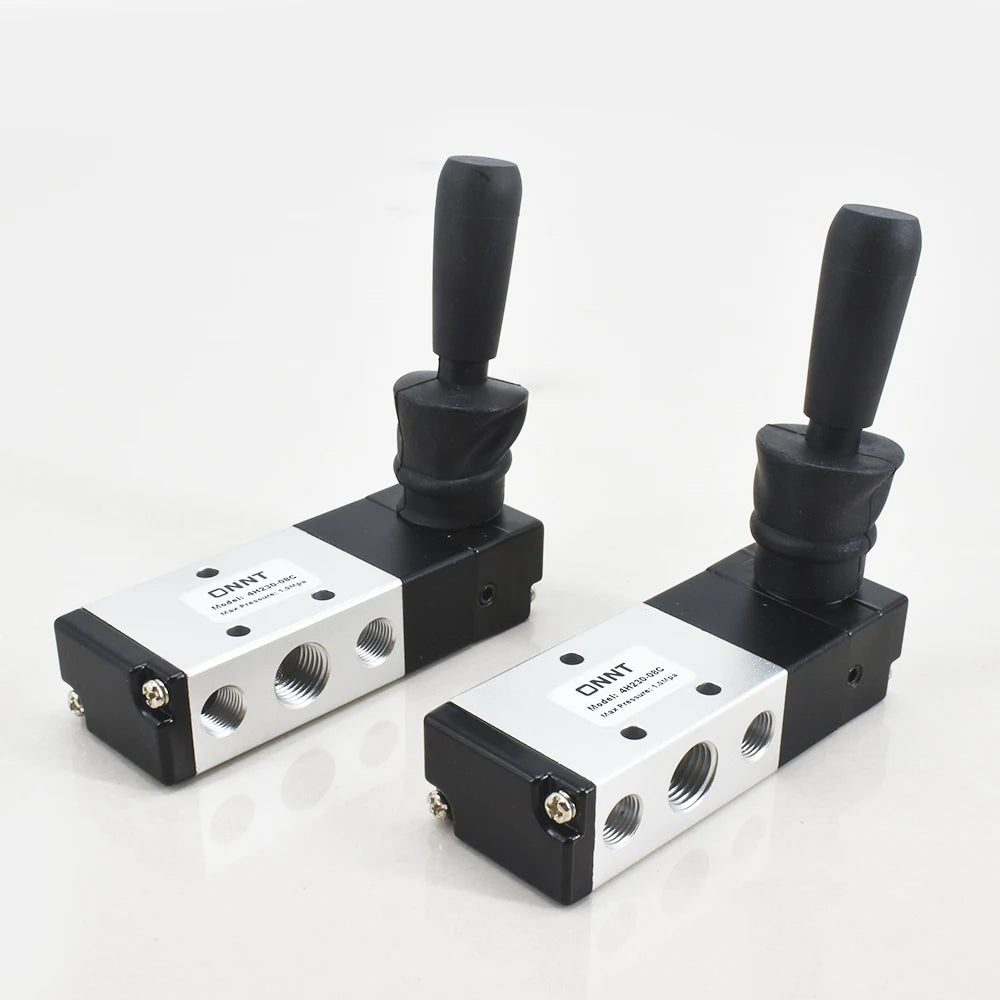 5 Way 3 Position Solenoid Valve 4H230-08C 5/3 Way Pneumatic Manually Micro Hand Air Control Valve Manual Return Spring Return