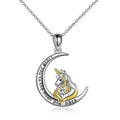 GP102 Fashion Jewelry 925 Silver Mother Day Gift I Love You to the Moon and Back Mom Letter Unicorn Pendant for Necklace