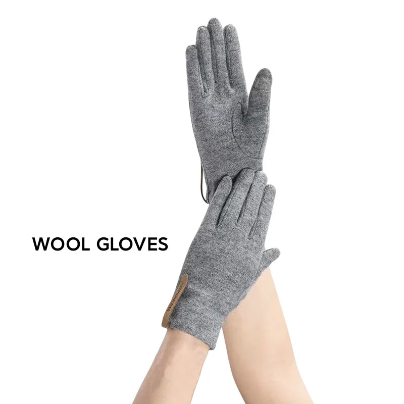 Colorful  Polyester and Wool Combination Best Bowknot Touchscreen Winter Lady Women Wool Touch Screen Gloves