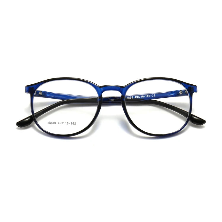 DOISYER OEM Eyewear Unbreakable TR90 Round Print Optical Spectacle Frames for Reading Glasses Adults MegaBDM
