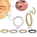 Surgical Steel Cartilage Nose Rings & Tragus Helix Earrings 16g Hinged Segment Design Wedding Flower Pattern Unisex