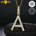 Fine Women Jewelry VVS Moissanite Alphabet Letter Pendant Iced Out Gold Plated 925 Sterling Silver Initial Name Necklace