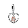 925 Sterling Silver Mum and Two Baby Family Series Beads Charm Fit Original Charms Bracelets Jewelry Making