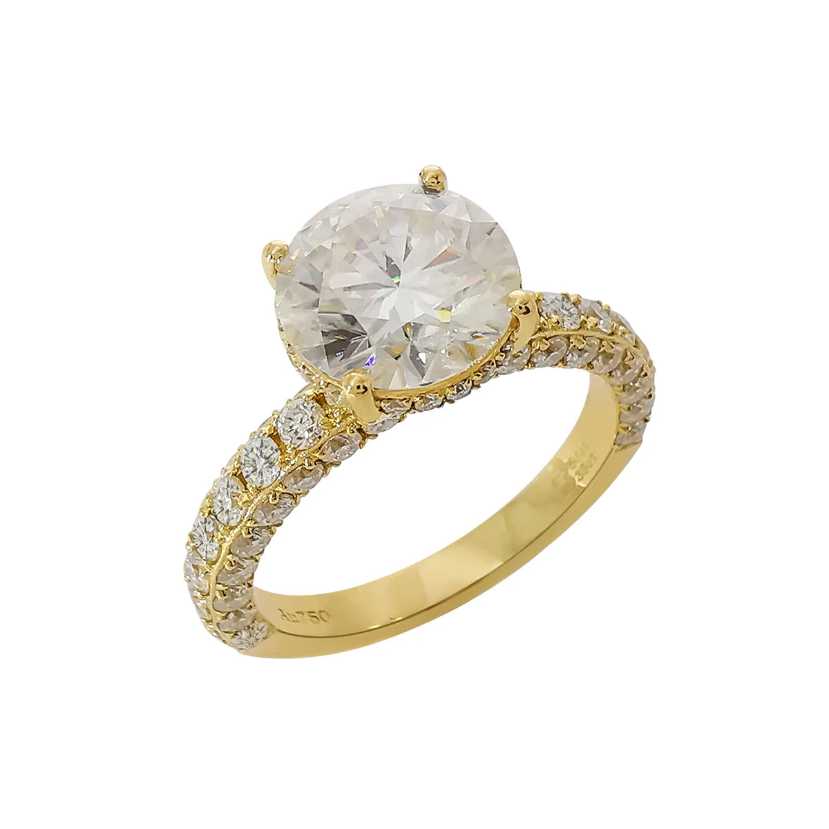 Luxury Design 18K Solid Gold with 2.5ct Moissanite Rings Fine Jewelry Gold Ring Customized Real Gold for Women Men