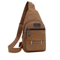New Trendy High Quality Canvas Solid Vintage Double Layer Custom Logo Outdoor Sports Crossbody Sling Bag