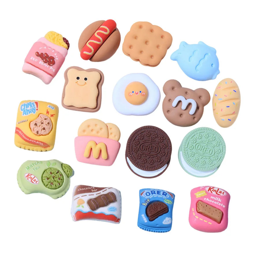 Cute Cartoon New Artificial Mixture Cookies Biscuit Design Resin Cabochons Craft Embellishment
