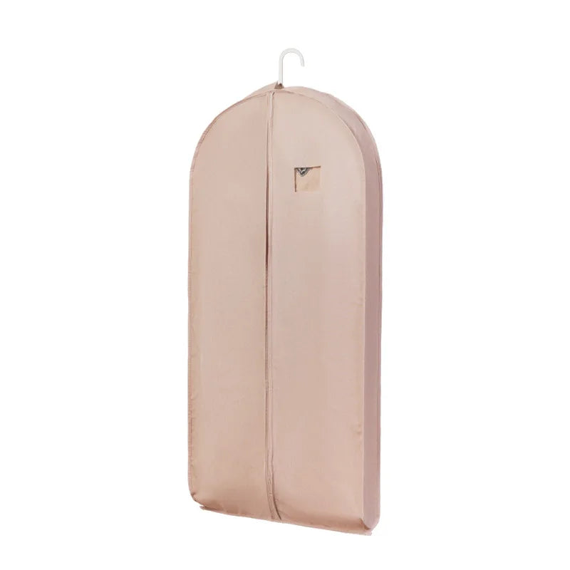 Custom Logo Design Print Dustproof Zippers Travel Breathable Hanging Clothes Suit Dress Cover Garment Bag with Front Window