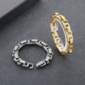 Personalized Hip Hop Biker Bracelet Waterproof Stainless Steel Square Link Chain Bracelet for Men Unique Casual Party Gift