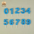 Custom Design Wholesale Glitter Blue 0-9 Birthday Cake Number Candles for Parties Weddings New Year Easter Bars Home Decoration