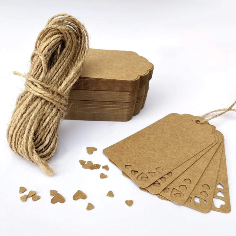 New Hot Sale Can Write Paper Tag Hollow Heart Shape Use for Gift Packaging