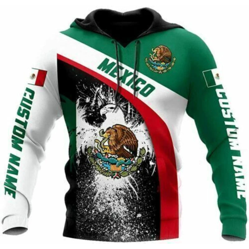 Fitspi Custom Mexico Eagle Unisex Mexican 3d Hoodie Christmas Gift Best Price Sweatshirt Pullover Wholesale