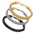 Hiphops 3mm Franco Bracelet Waterproof Stainless Steel Gold Plated Jewelry Chain Women Men Foxtail Bracelet