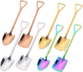 Stainless Steel Shovel Spoons Reusable Dessert Tea Spoon for Coffee Fruit Ice Cream