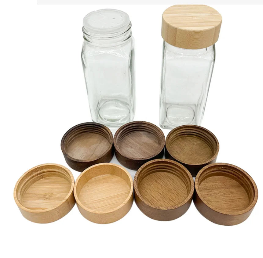 Wooden Bamboo Seasoning Bottle with Screw Teeth Lid for Tableware Use
