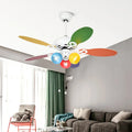 Colourful Fan Lamp Ceiling Designer Ceiling Fan for Kids Room Light Bulbs JY3133
