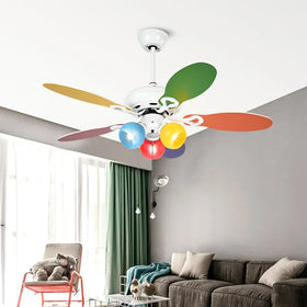 Colourful Fan Lamp Ceiling Designer Ceiling Fan for Kids Room Light Bulbs JY3133
