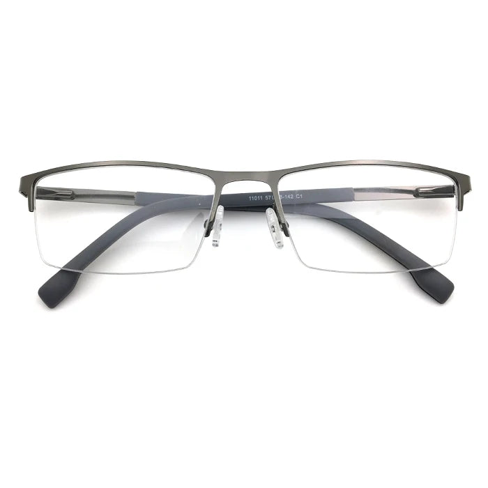 Vintage Rectangle Stainless Full Rim Eyeglasses Frames Print Pattern Unisex Eyewear